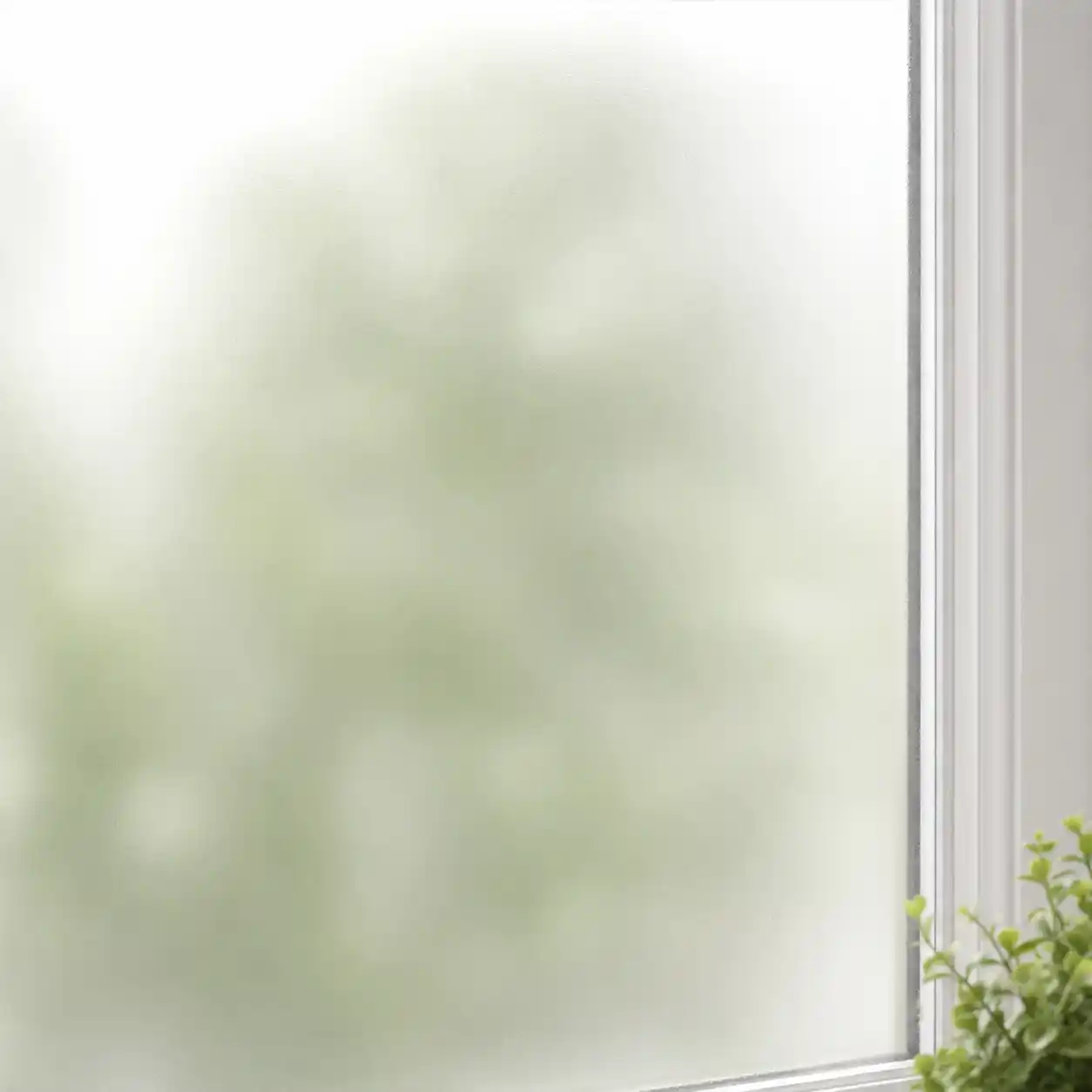 Satiniertes Glas als Sichtschutz im Küchenfenster von ecowindow