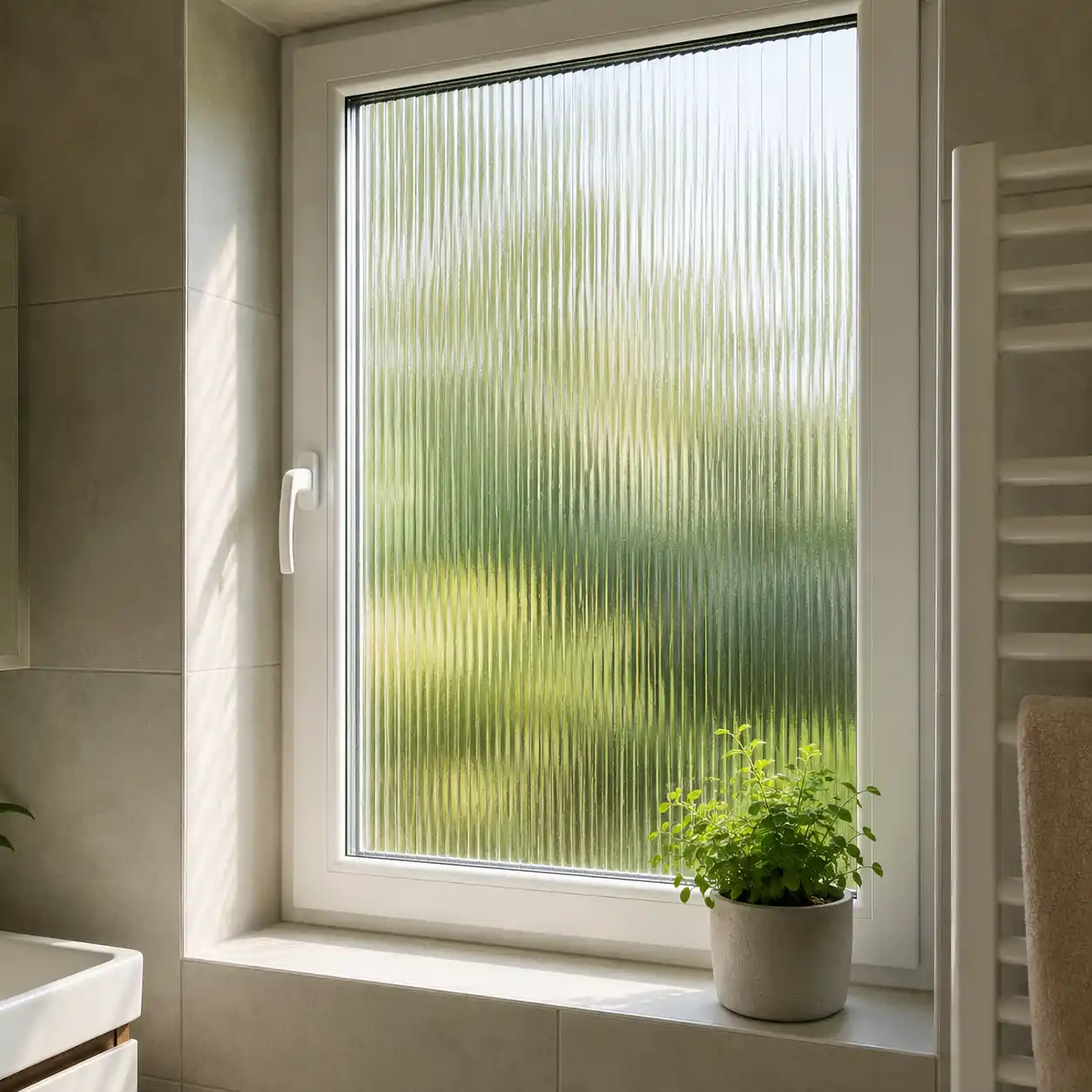 Badezimmerfenster mit Silvit Glas von ecowindow