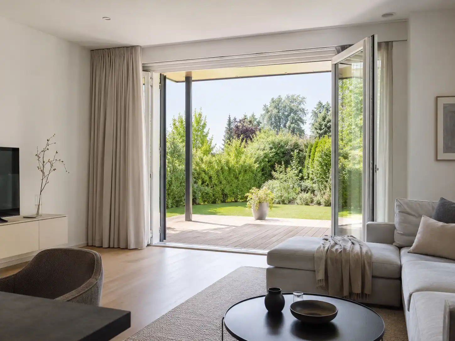 Bodentiefe Terrassentür mit Einbau von ecowindow