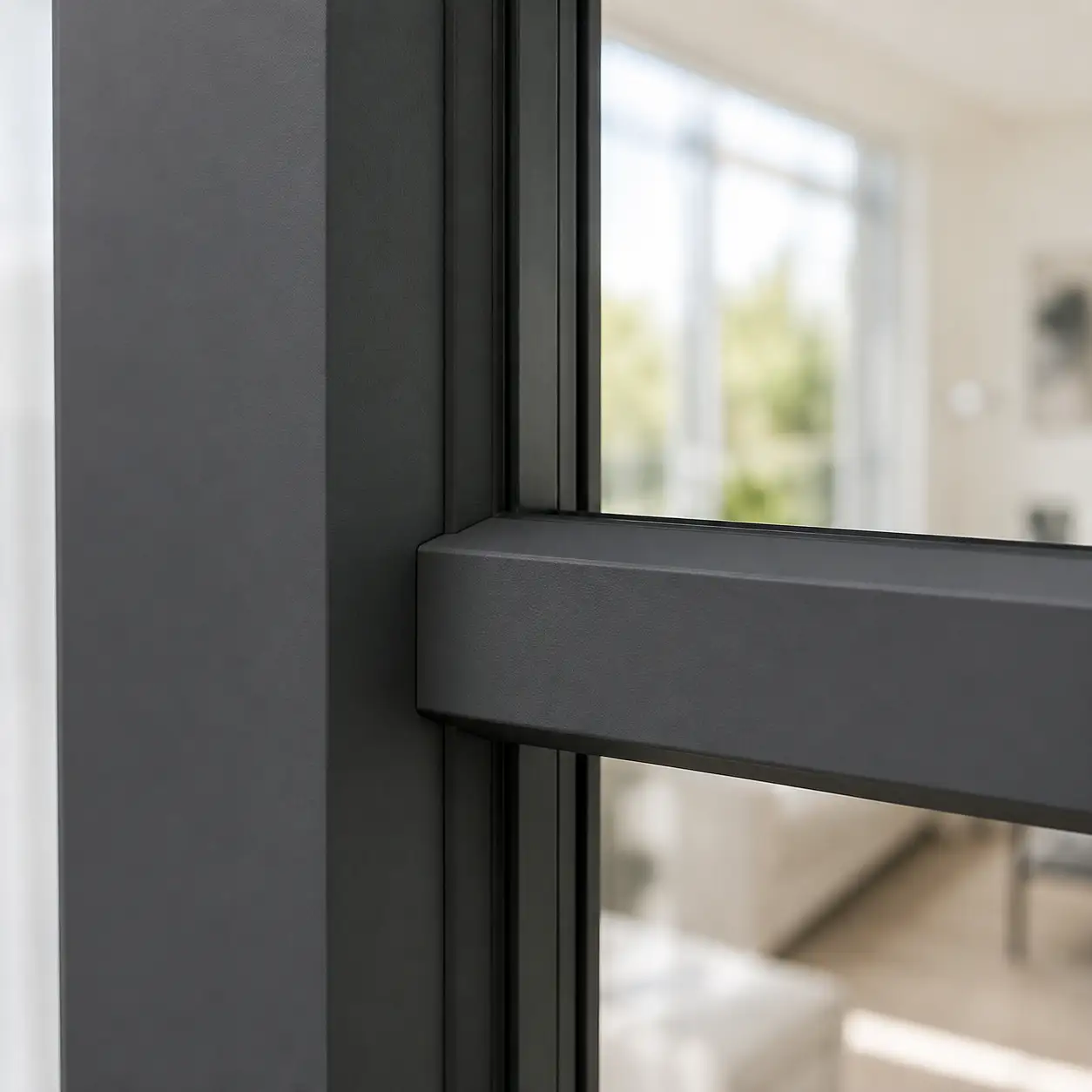 Loftfenster aus Kunststoff in Anthrazit mit Sprossenteilung von ecowindow