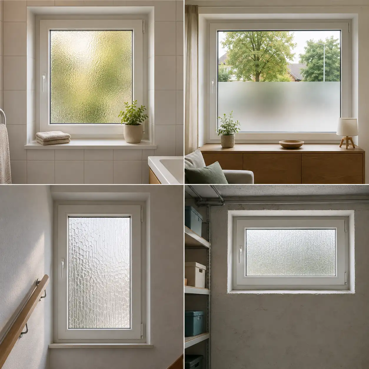 Helles Badezimmer mit Sichtschutzglas Fenster von ecowindow