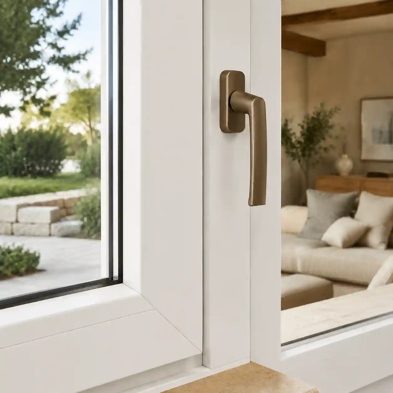 Kunststofffenster in Holzdekor fuer Wohnraeume von ecowindow