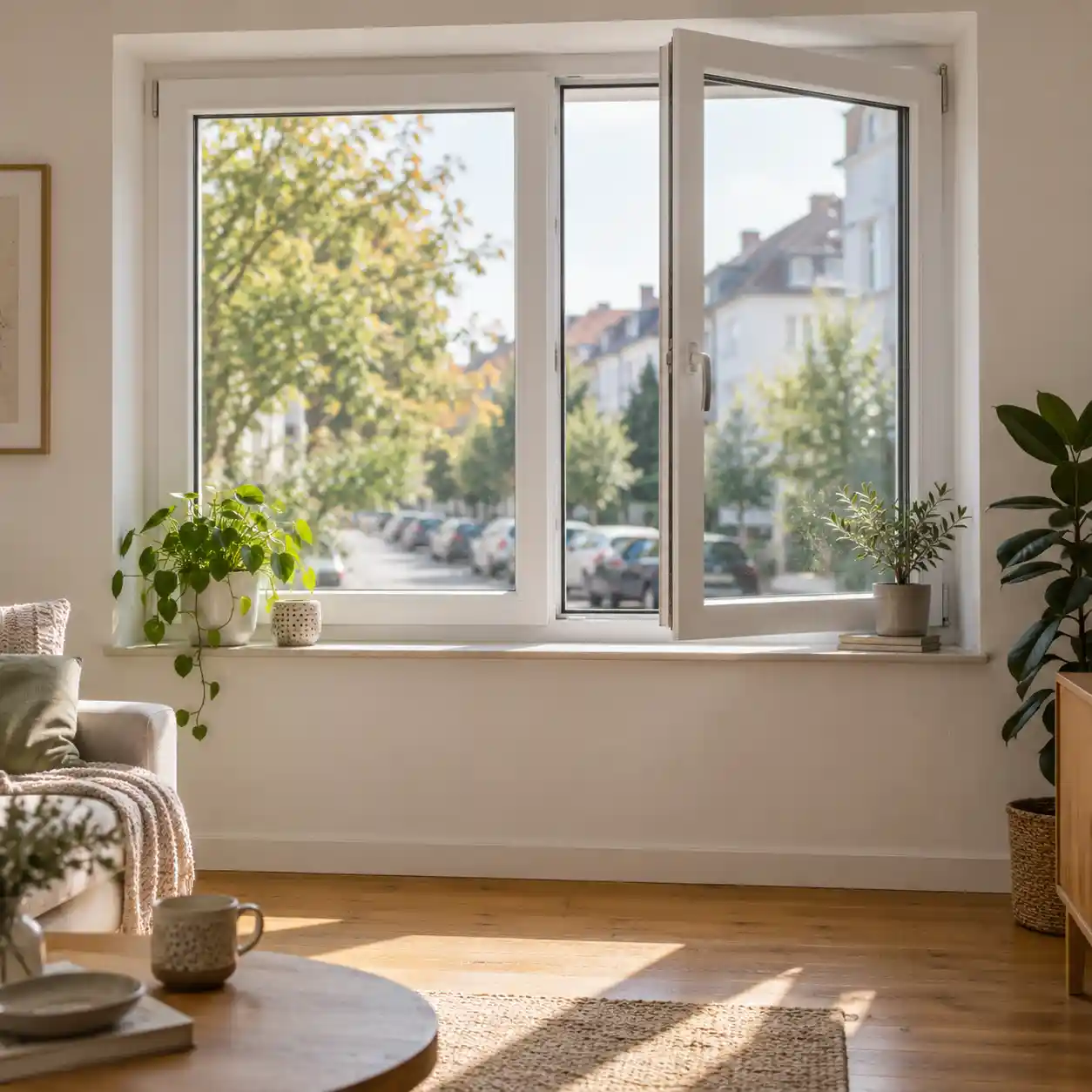 Fenster mit Multifunktionsglas in einem Wohnhaus von ecowindow