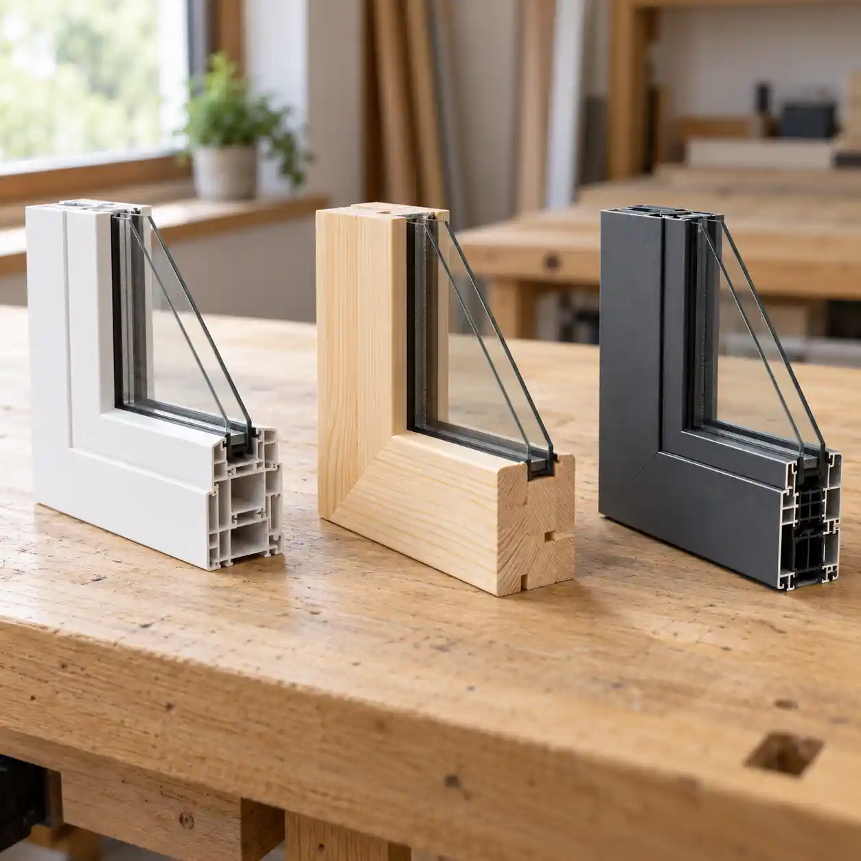 Rahmenmaterial Isolierfenster aus Kunststoff, Holz und Aluminium von ecowindow