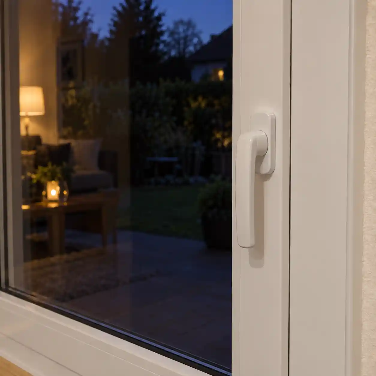 Äußere Verbundsicherheitsscheibe im Multifunktionsglas eines neuen Fensters von ecowindow