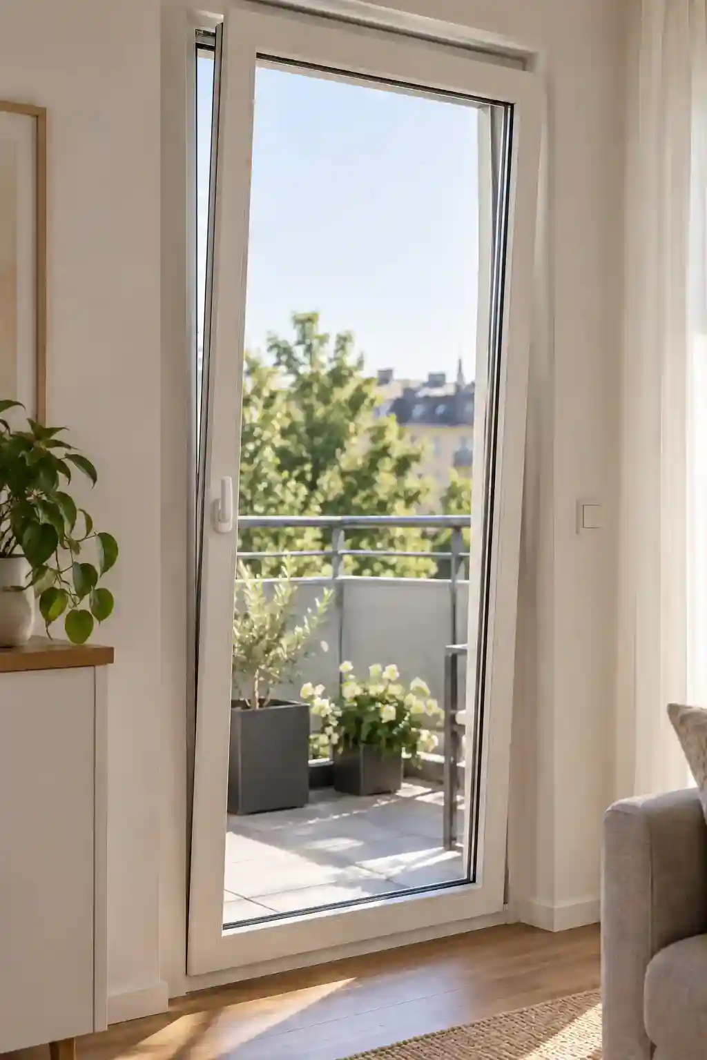 Dreh-Kipp-Balkontür in einer Berliner Wohnung von ecowindow