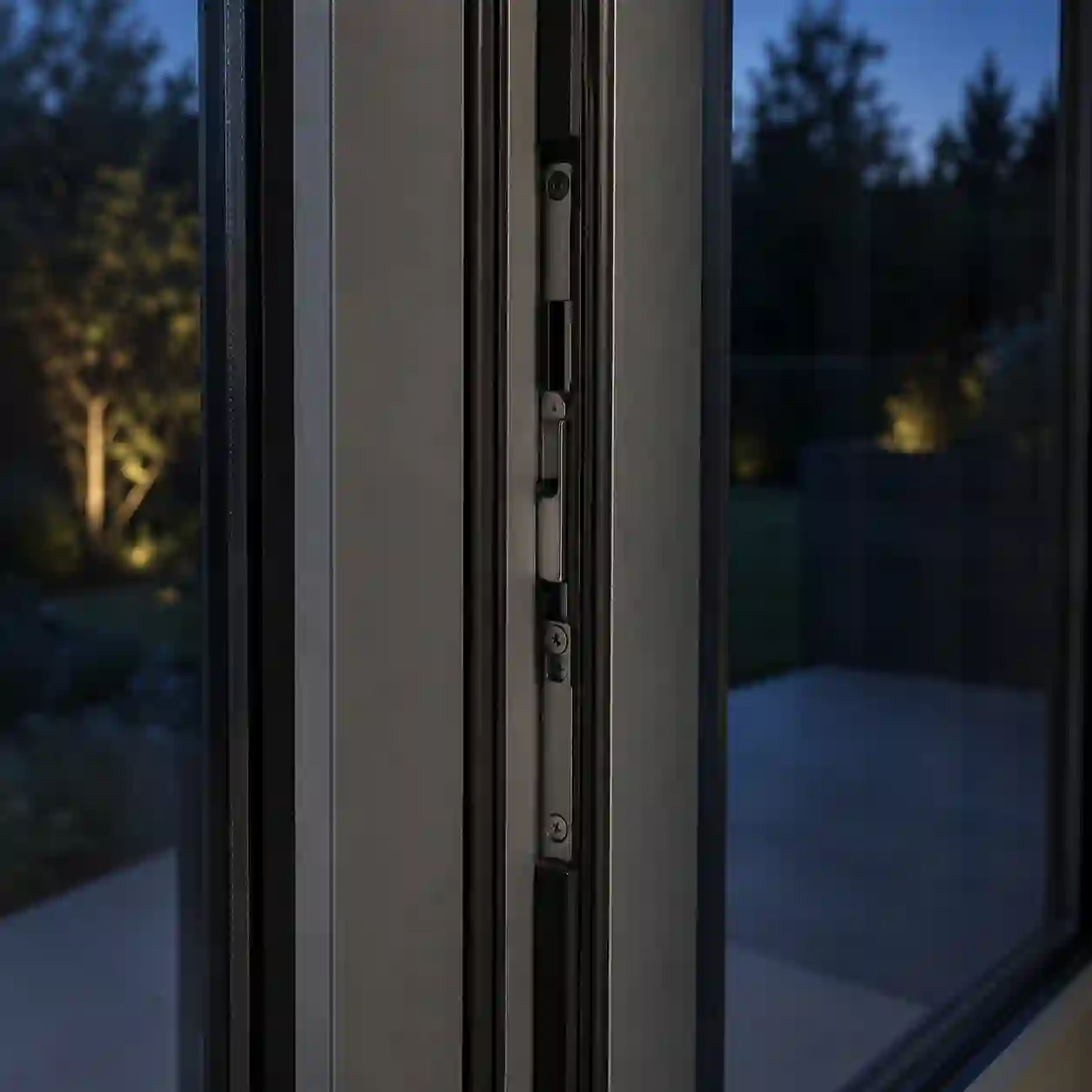 Verriegelung im Mittelstoß einer Hebeschiebetür von ecowindow