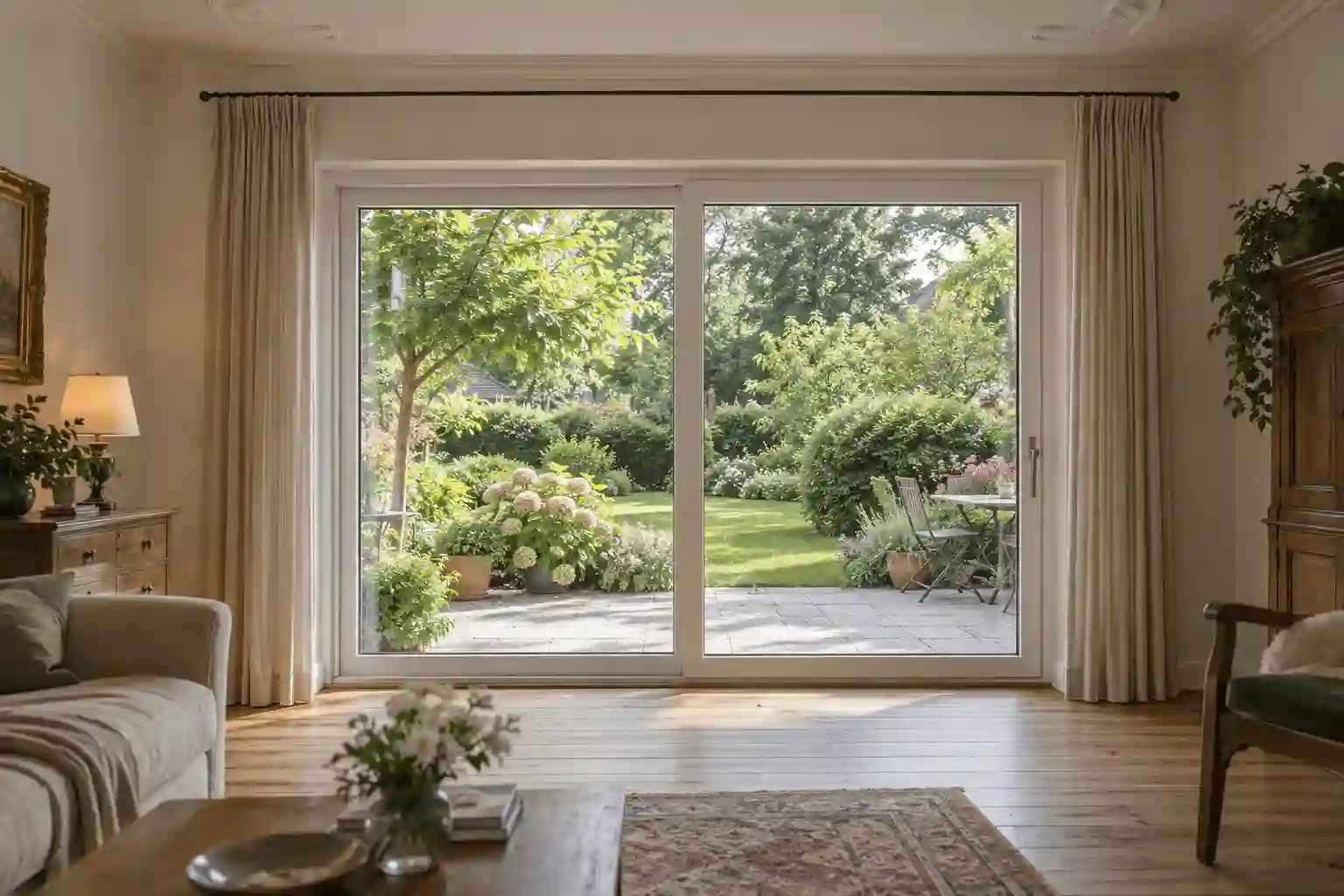 Hebeschiebetuer 300 x 210 cm beim Tausch in einem aelteren Haus von ecowindow