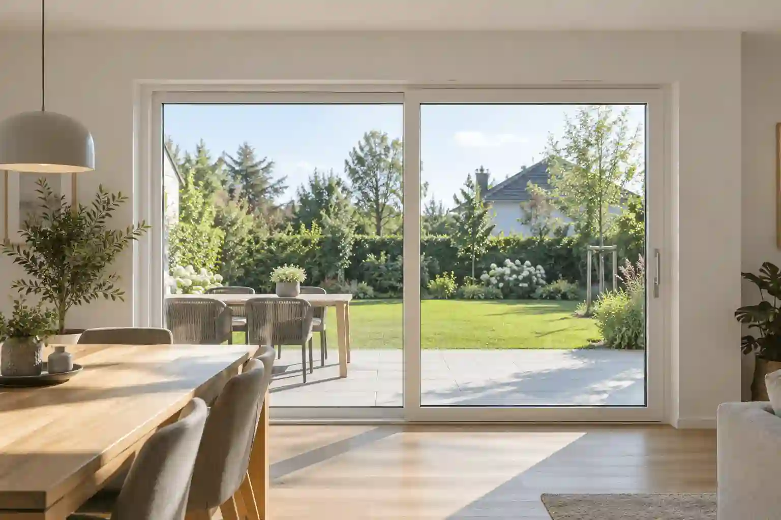 Hebeschiebetuer 300 x 220 cm in einem Einfamilienhaus von ecowindow